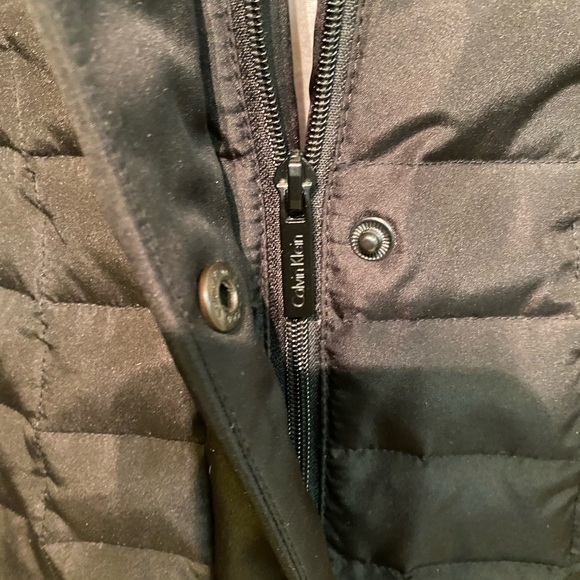 Calvin Klein Black Duck Down Feathers Puffer Quilted Long Coat Womens XS RN54163 - Picture 8 of 15